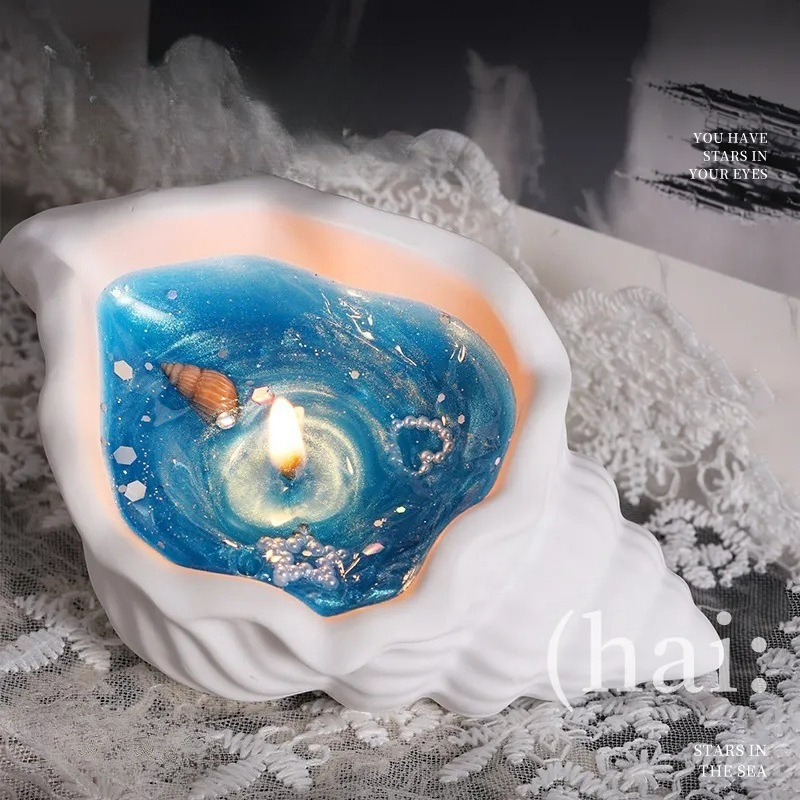 Scented Candle Luxury - Ornement Coquillage en Gypse Aromathérapie Luxe
