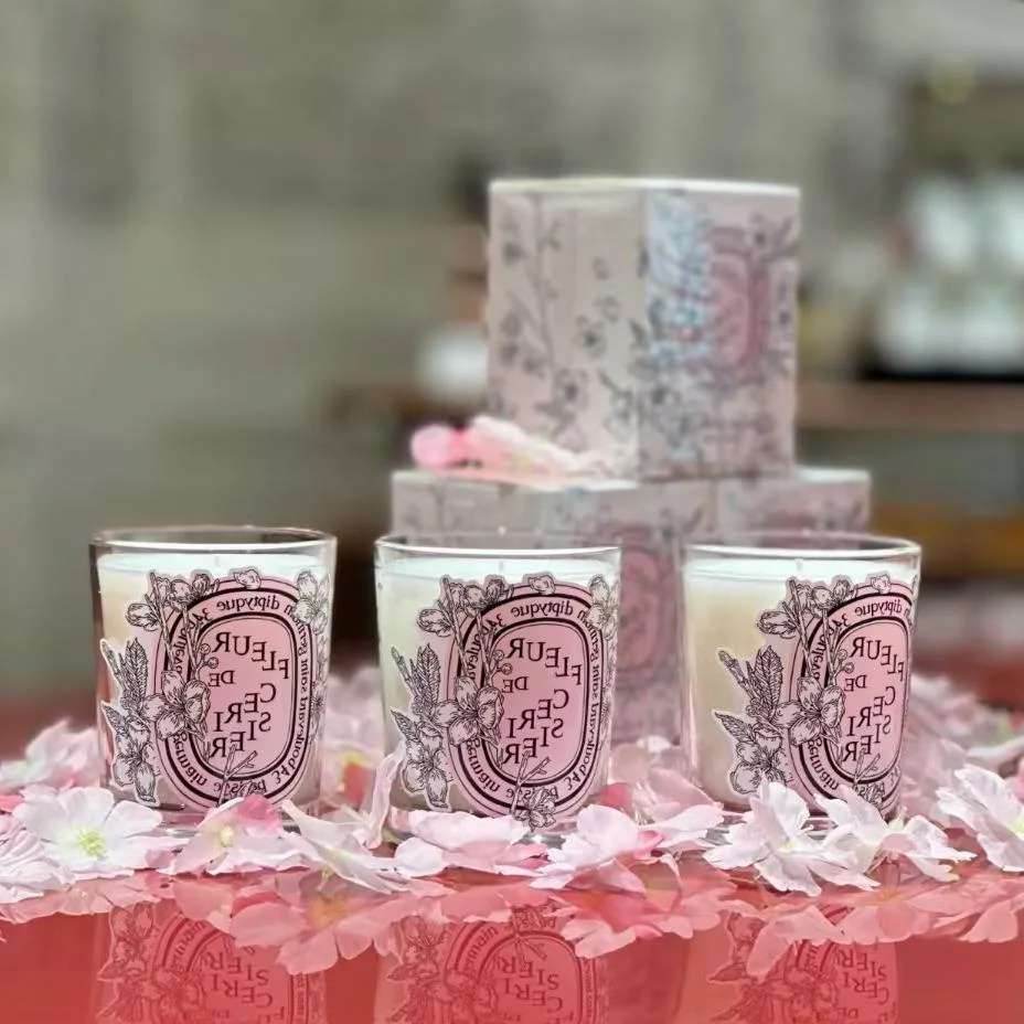 Scented Candle Luxury - Bougie parfumée Sakura, diptyques romantiques limitées