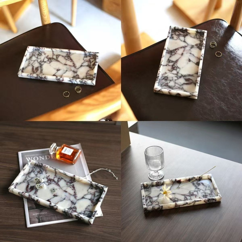 Plateau rectangulaire en marbr - Scented Candle Luxury avis et prix