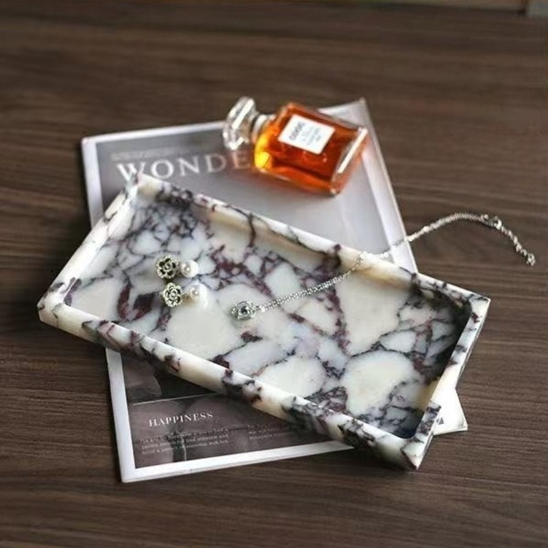 Plateau rectangulaire en marbr - Scented Candle Luxury avis et prix