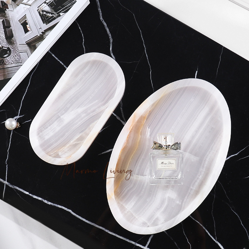 Plateau en marbre naturel Onyx - Scented Candle Luxury avis et prix